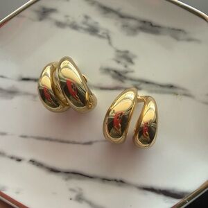 Zara Elegant Gold Cuff Earrings